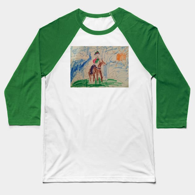 Cowboy and Horse Baseball T-Shirt by unicronandbear